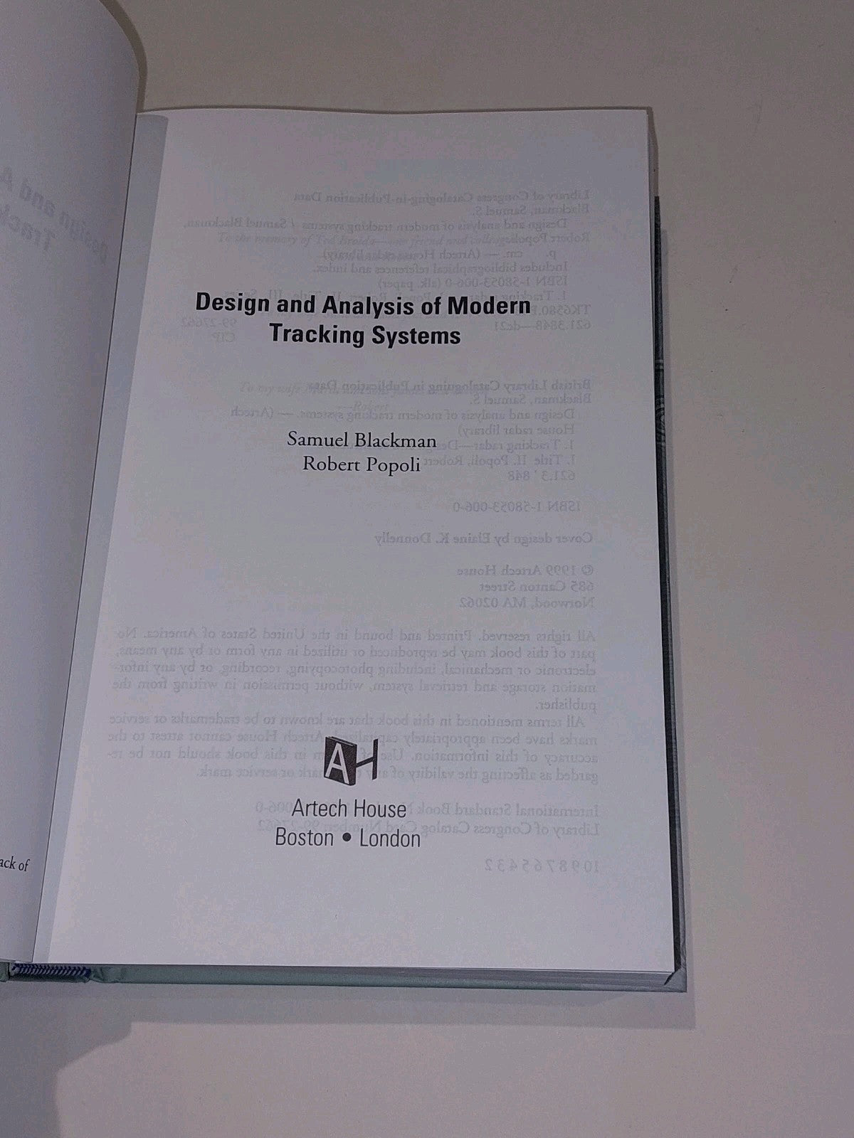 Design and Analysis of Modern Tracking Systems by Popoli, Samuel (1999)3