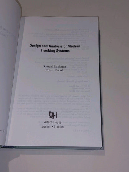 Design and Analysis of Modern Tracking Systems by Popoli, Samuel (1999)3