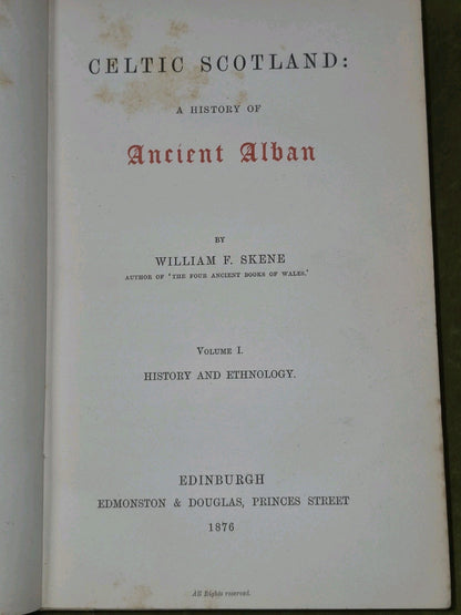 Celtic Scotland A History of Ancient Alban First Edition 1876 Edmonston Douglas5