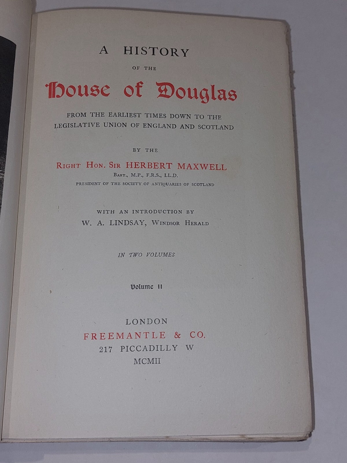 House Of Douglas [Vol. 1 & 2] (1902) By Sir Herbert Maxwell Hb Books5