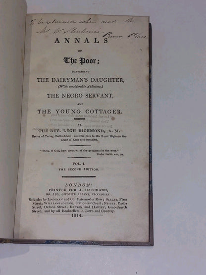 Annals Of The Poor (1814) 1st Uk Edition Fine Binding Hb3