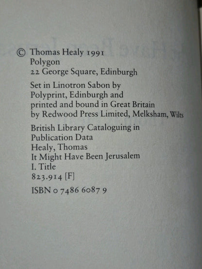 Thomas Healy It Might have been Jerusalem First Edition 19914