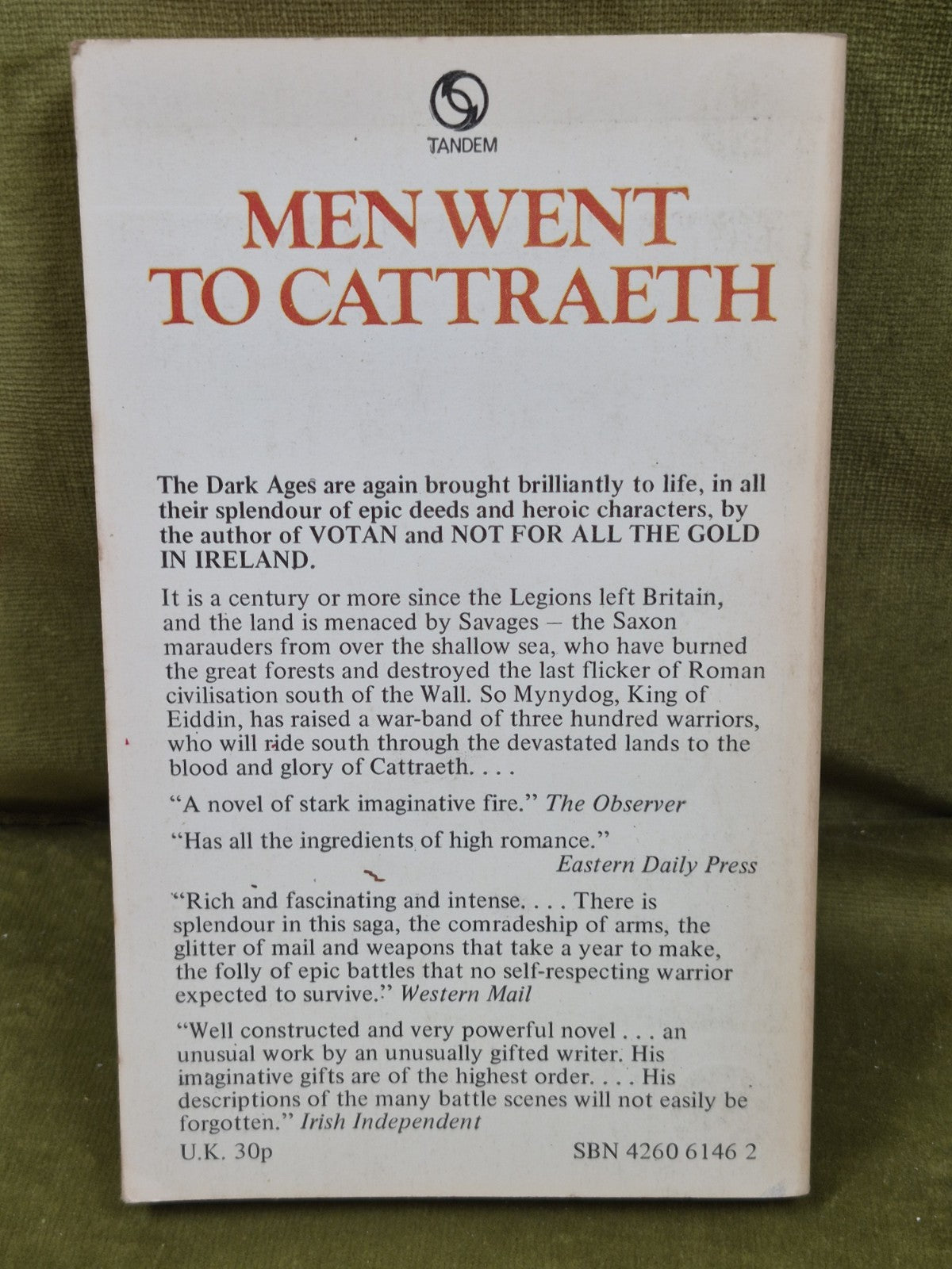 Men Went To Cattraeth John James Tandem 1972 Paperback1