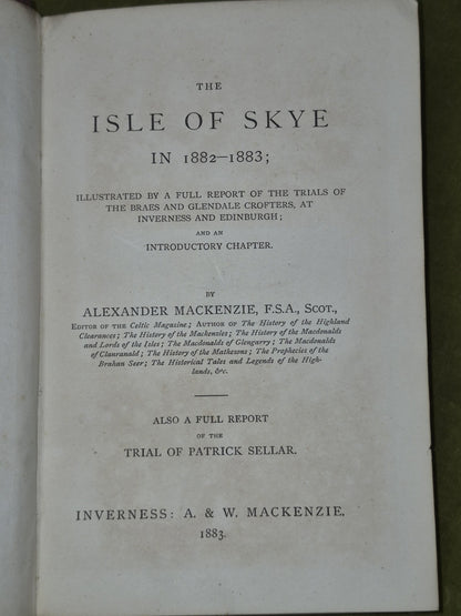 The Isle of Skye in 1882-1883 Trials of the Braes and Glendale Crofters 1883 4