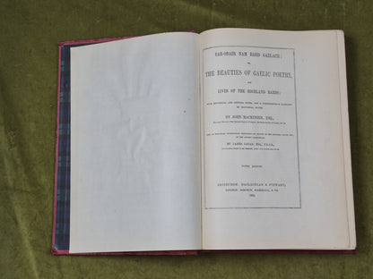Sar-obair Nam Bard Gaelach or the Beauties of Gaelic Poetry -John Mackenzie 18824