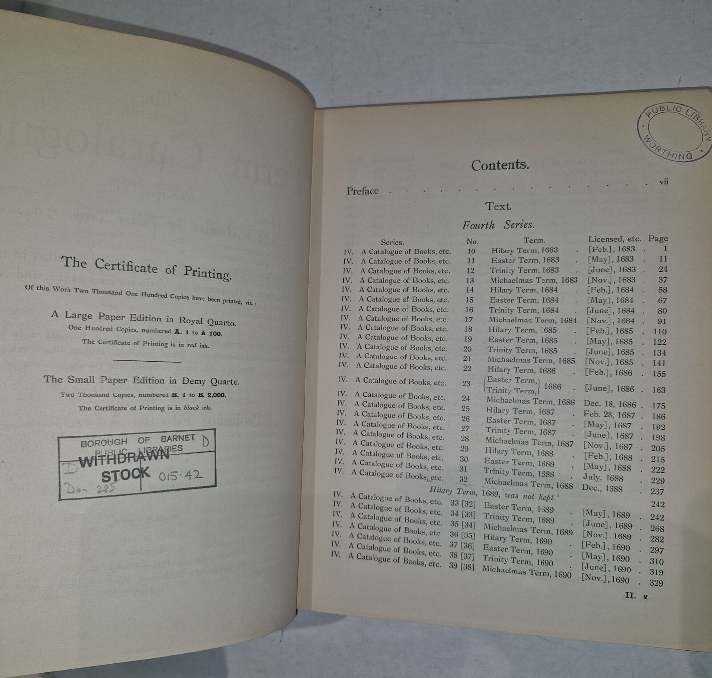 The Term Catalogues II (1683 - 1696 AD) Prof. Edward Arber. Bibliography Eng Lit5