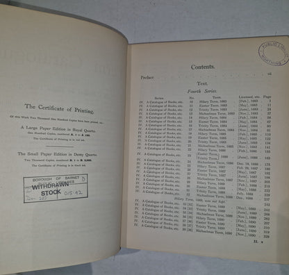 The Term Catalogues II (1683 - 1696 AD) Prof. Edward Arber. Bibliography Eng Lit5