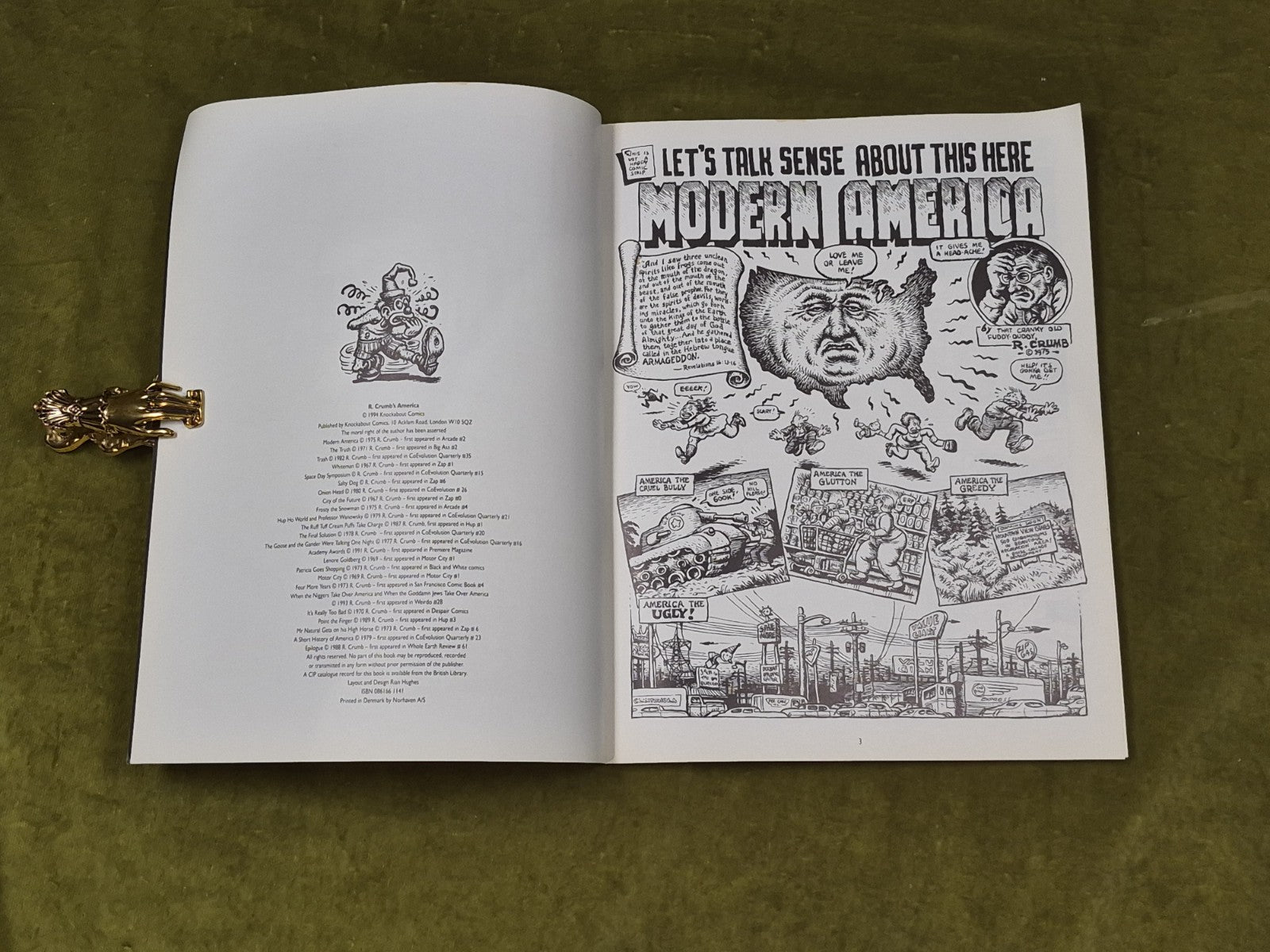 R. Crumb's America by Robert Crumb , Knockabout 1994 Paperback4