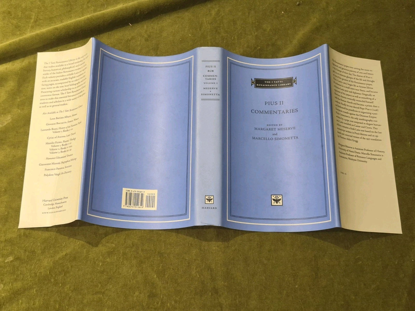 Pius II Commentaries Vol 1 Books I-II  Harvard HC 20034