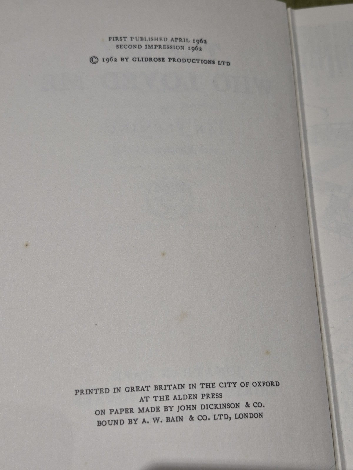 The Spy Who Loved Me - Ian Fleming 1st Edition 2nd Impression Jonathan Cape 19629