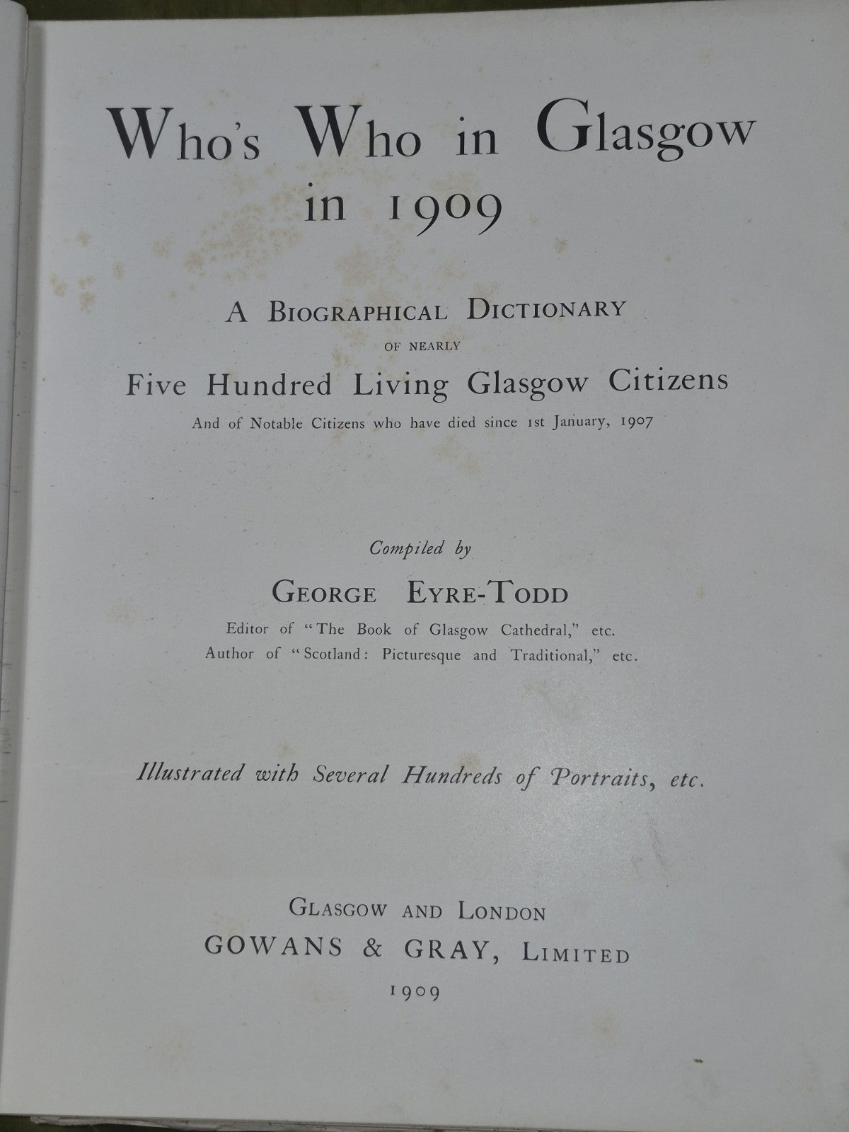 Who’s Who In Glasgow 1909 - Illustrated Ltd.  Edition No. 141 / 750 - Eyre-Todd5