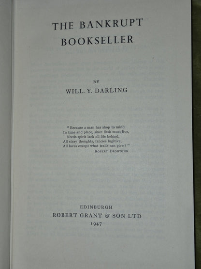 "The Bankrupt Bookseller" 1947 DARLING, Will. Y.4