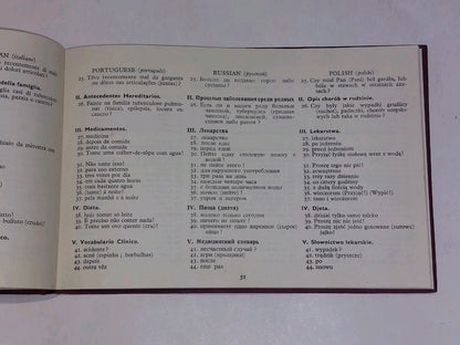 Polyglot Medical Questionnaire  S. Chalmers Parry 1953 1st Edition HK Lewis &co4