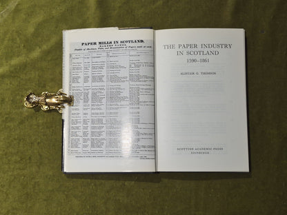The paper industry in Scotland, 1590-1861 - Alistair G Thomson 1974 HB DJ4