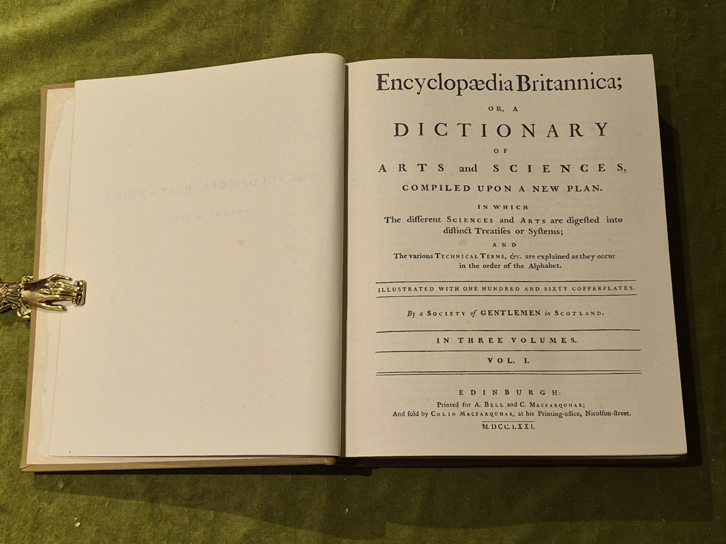 Encyclopedia Brittanica 1st Ed Facsimile in 3 Vols Leatherbound in Mahogany Case12