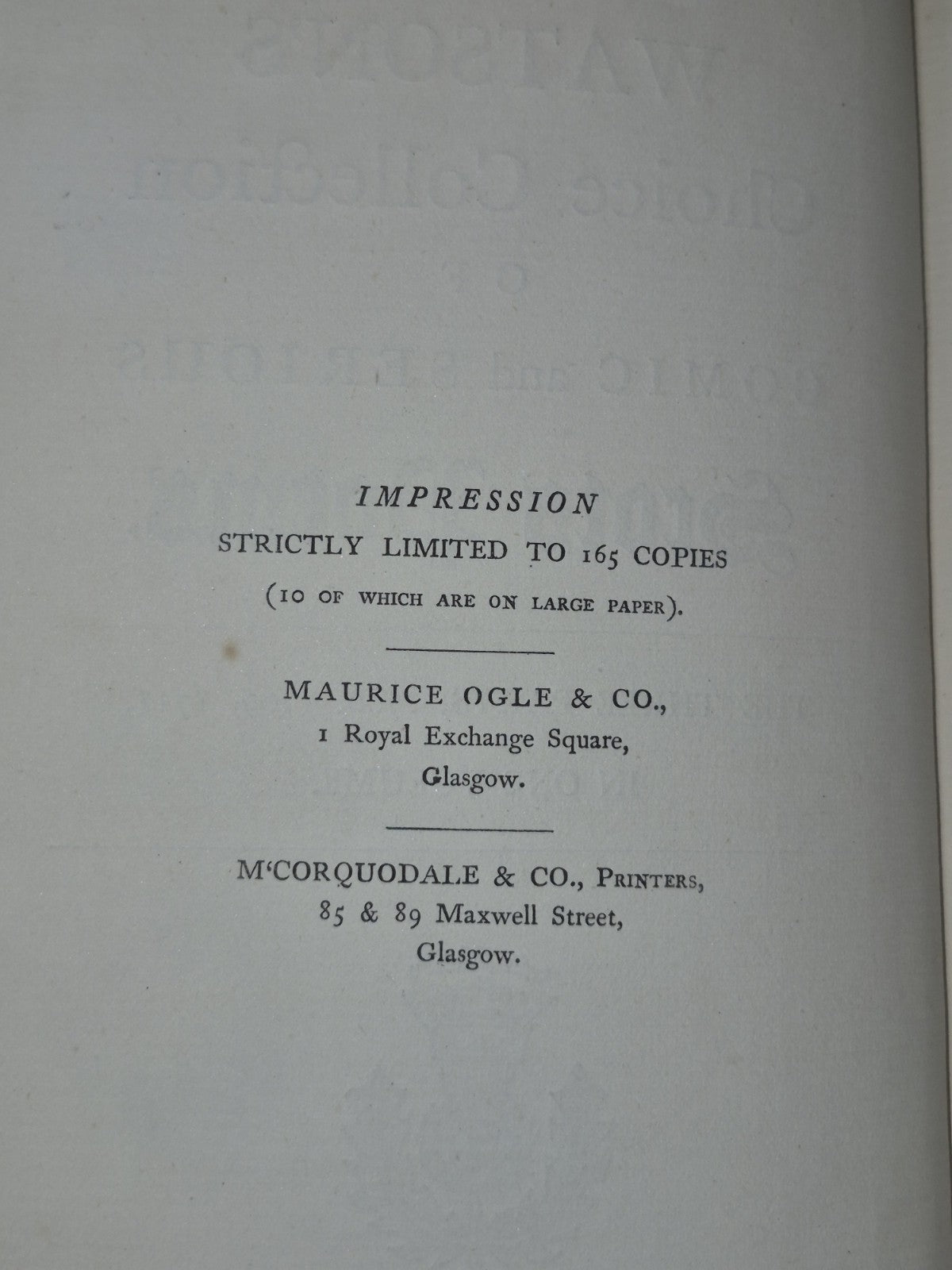 Watson's Choice Collection of Comic and Serious Scots Poems 1869 Glasgow5