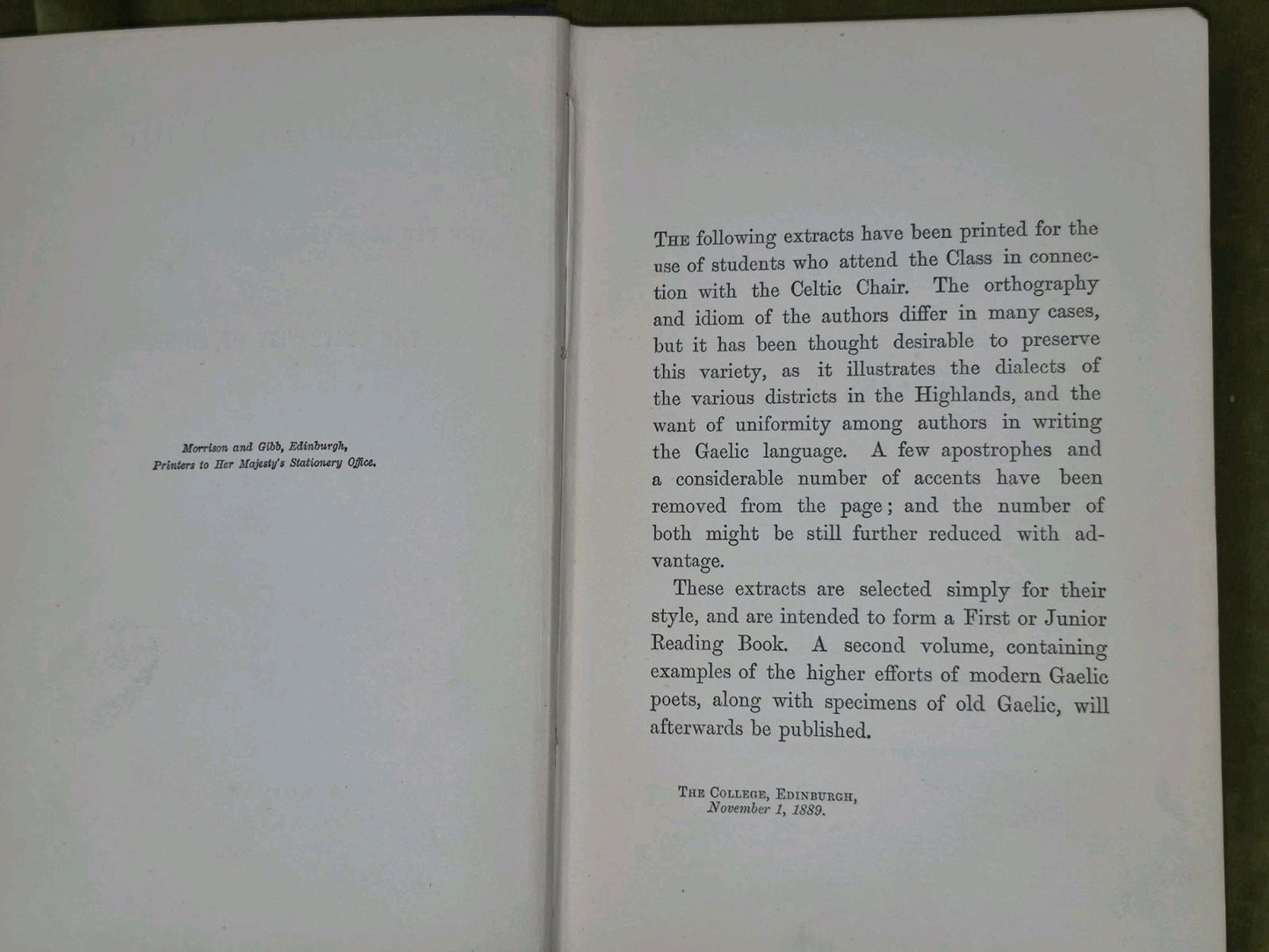 Reading Book Gaelic Class University of Edinburgh 1889 Machlachlan5