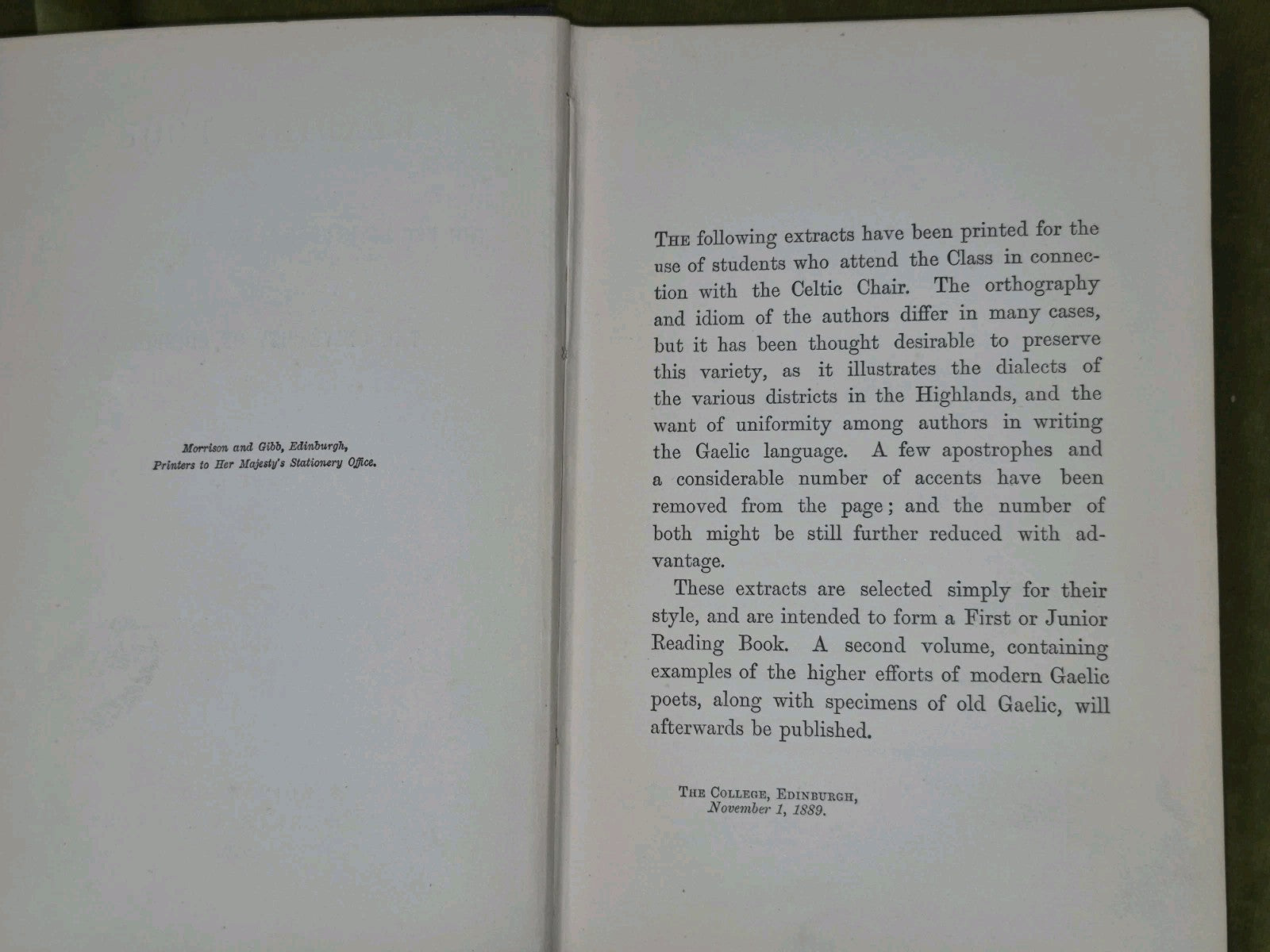 Reading Book Gaelic Class University of Edinburgh 1889 Machlachlan5