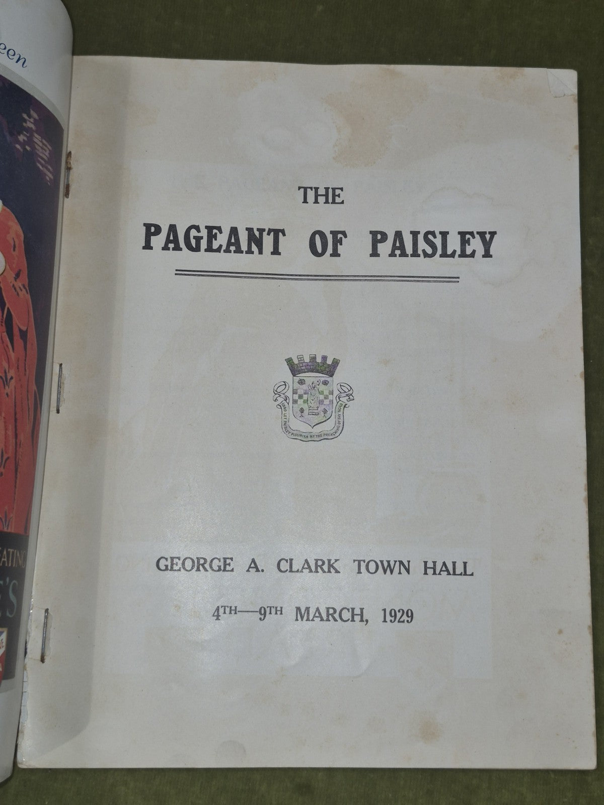 The Pageant of Paisley 1929 Programme George A Clark 3