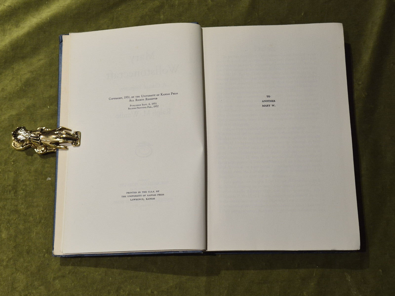 Mary Wollstonecraft : A Critical Biography - Ralph M Wardle4