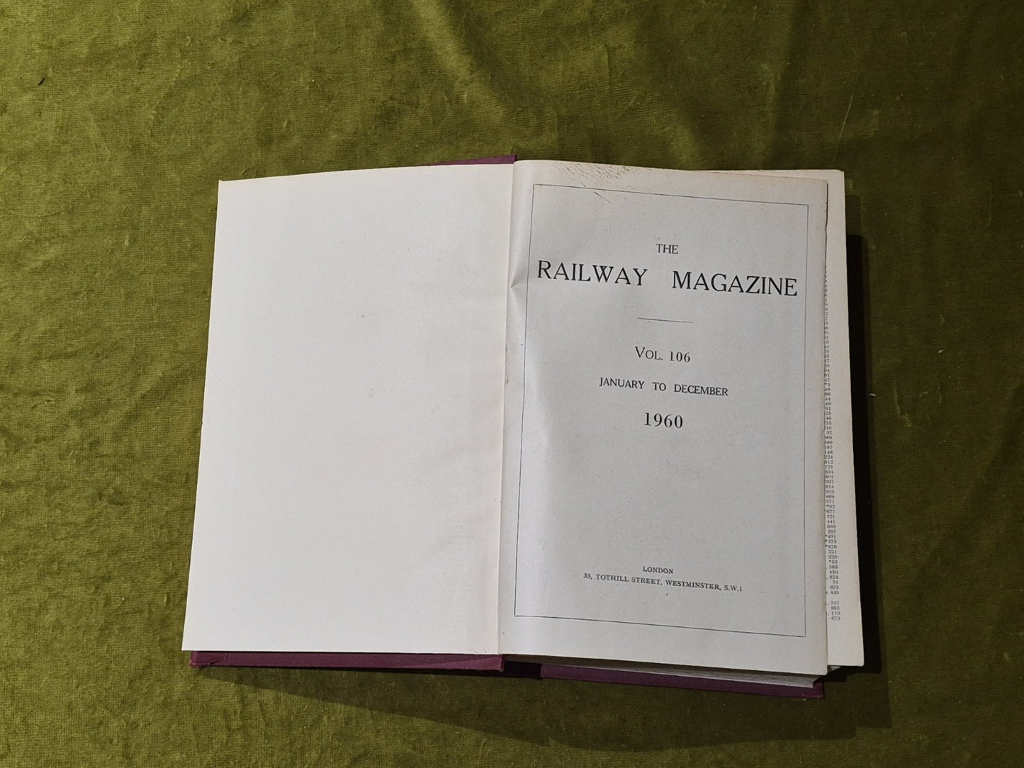 The Railway Magazine 1960 Vol. 106 - All 12 Issues Professionally Bound VGC3
