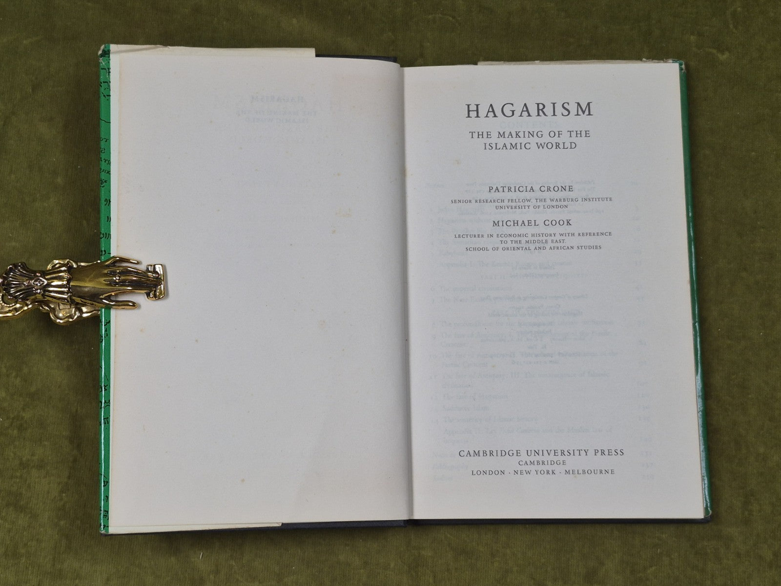 Hagarism The Making of the Islamic World: Crone & Cook, Cambridge 1977 1st HB DJ4