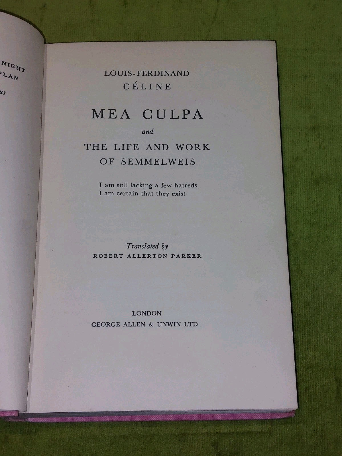 LouisFerdinand Celine Mea Culpa (1937 UK First Edition) George Allen2