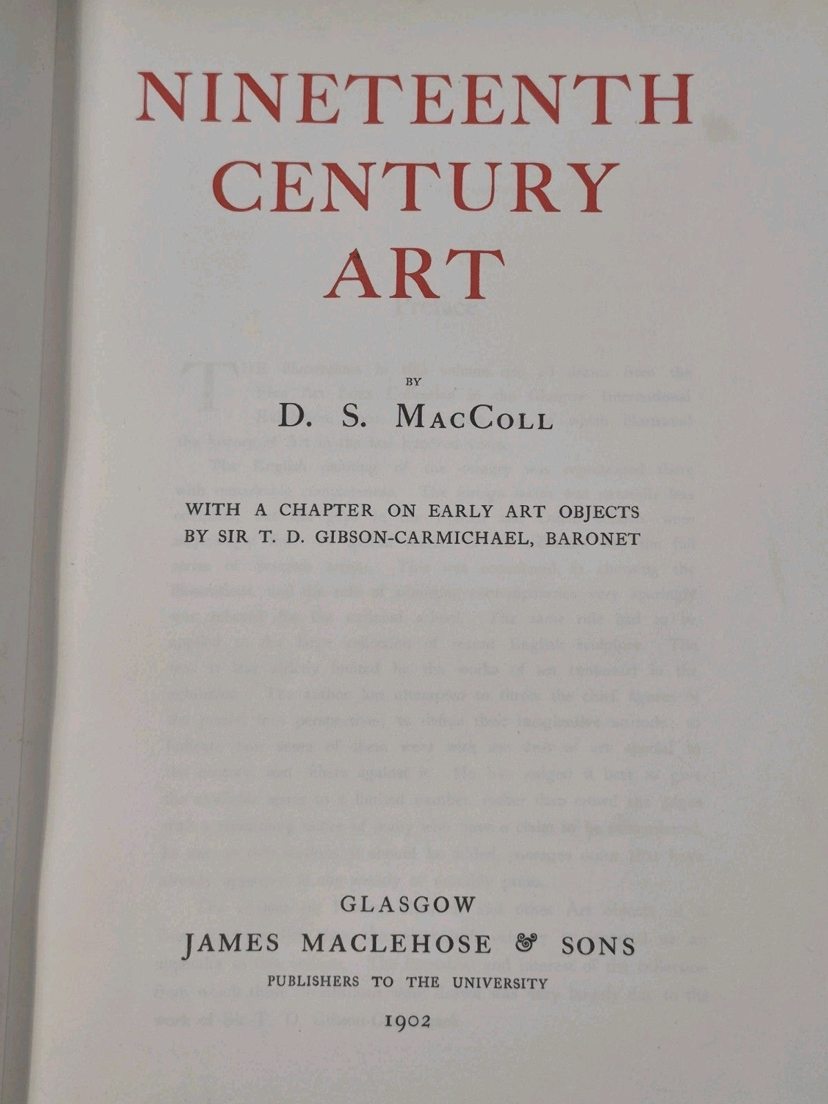 Nineteenth Century Art Maccoll,James Maclehose and Sons 1902 Glasgow Muirhead7