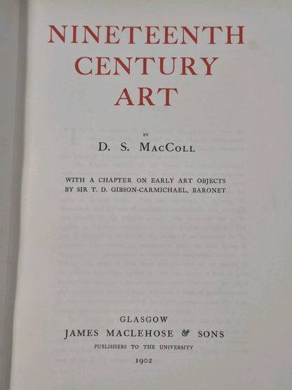Nineteenth Century Art Maccoll,James Maclehose and Sons 1902 Glasgow Muirhead7