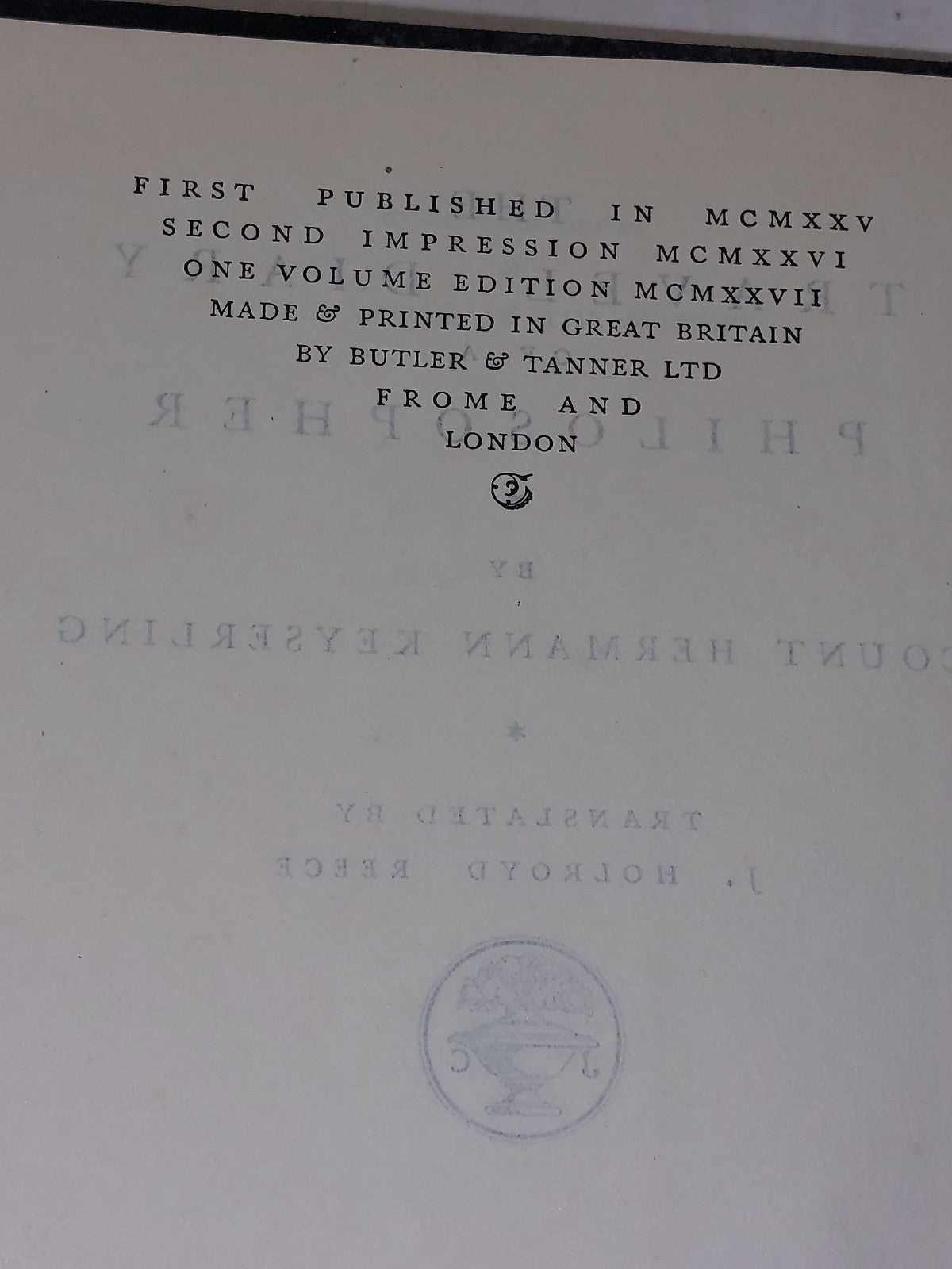 The Travel Diary Of A Philosopher by Count Hermann Keyserling, Complete (1927)5
