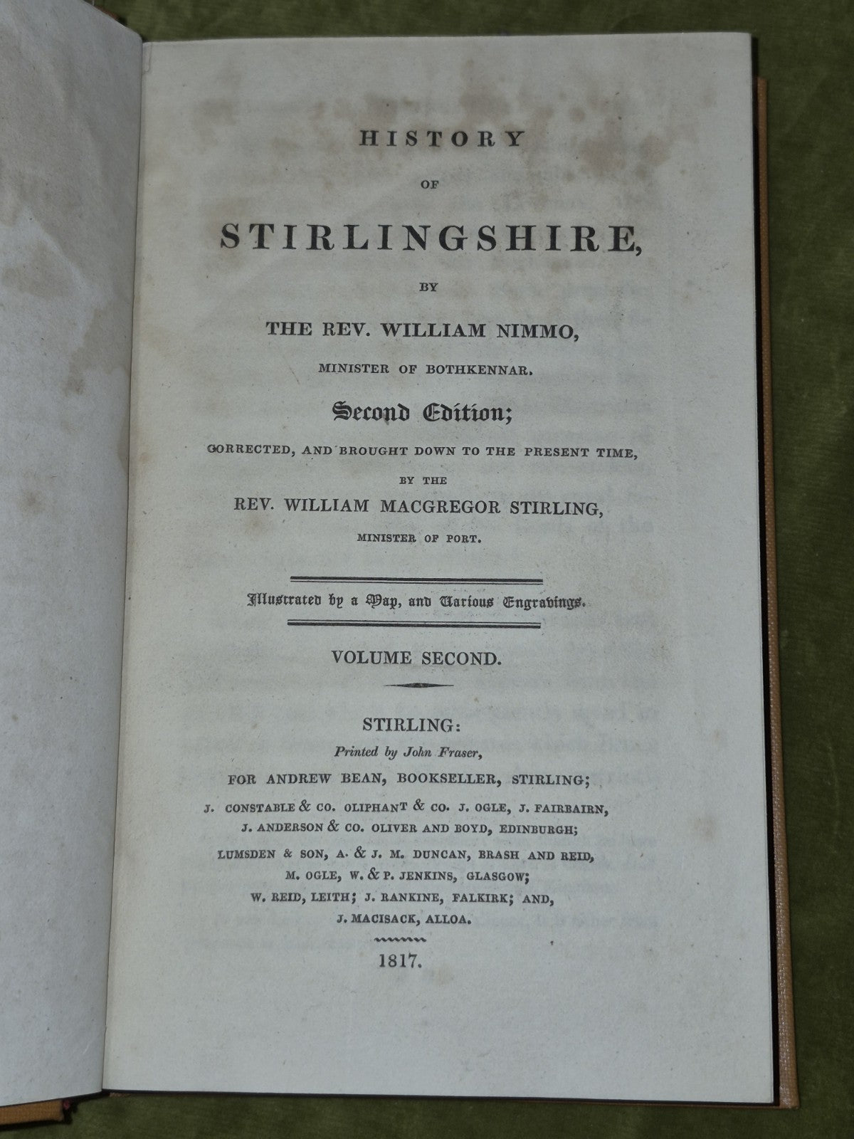 2 Volume Set Of 1817 Nimmo's History of Stirlingshire By Rev W. Nimmo11