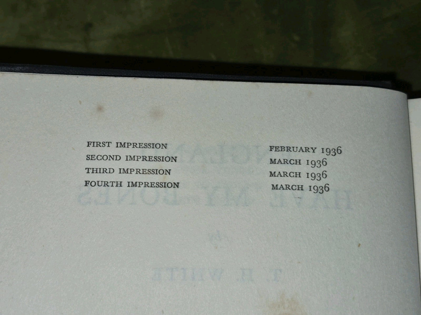 ENGLAND HAVE MY BONES T. H. White - 1936 fourth impression6