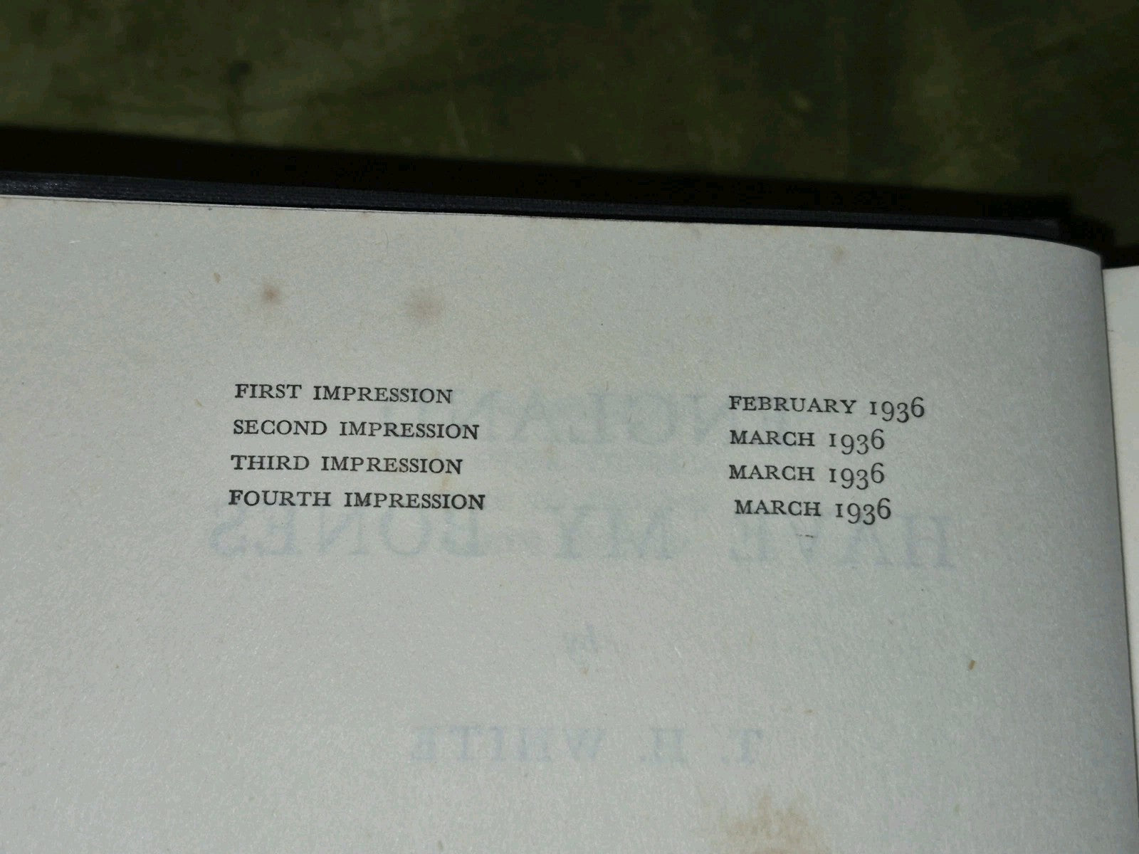 ENGLAND HAVE MY BONES T. H. White - 1936 fourth impression6