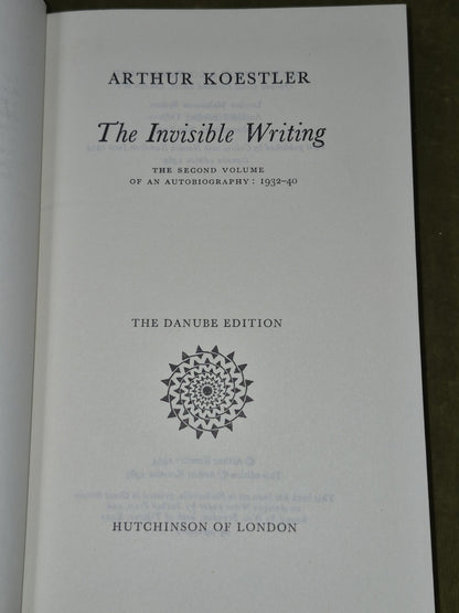 The Invisible Writing Arthur Koestler Danube Edition Second Volume Hardback4