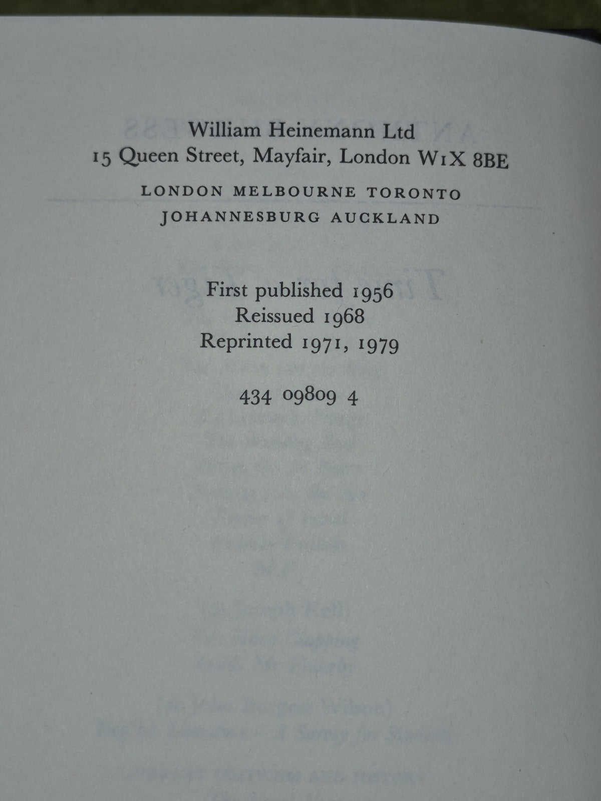 Anthony Burgess Time for a Tiger 19794