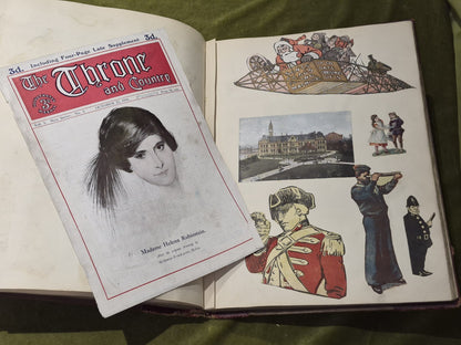 Edwardian Scrapbook Louis Wain & Fashion plates Full 80 pages  ephemera 16x11"18