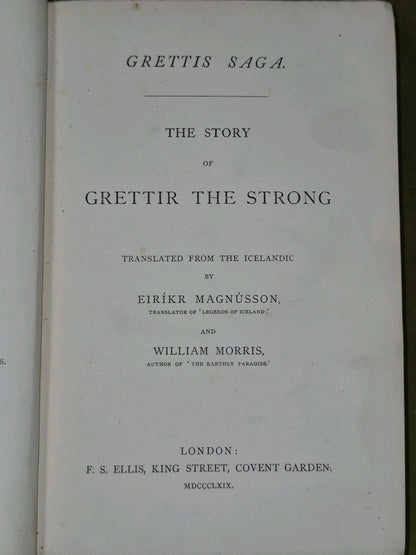 William Morris Eirikr Magnusson First Edition 18694