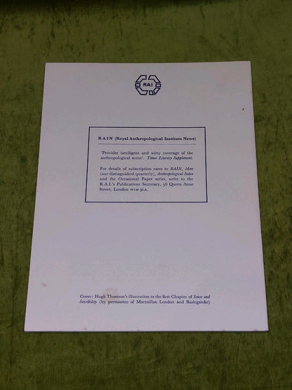 Kinship Terminology In Jane Austen's Novels by I. Schapera (1977) Pb Book2