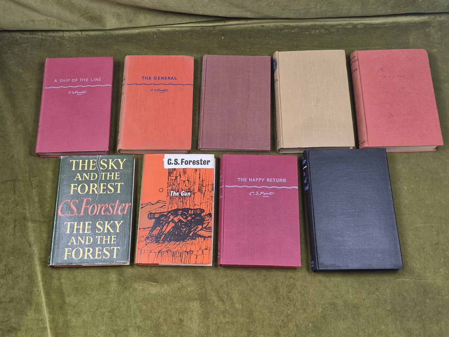 9 C S Forester Books - Naval Fiction , Michael Joseph & The Bodley Head Hardback1