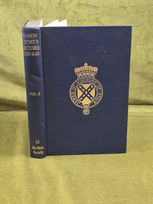 Baron David Hume's Lectures Vol 2 - ed. G Campobell H Paton Stair Society 19490