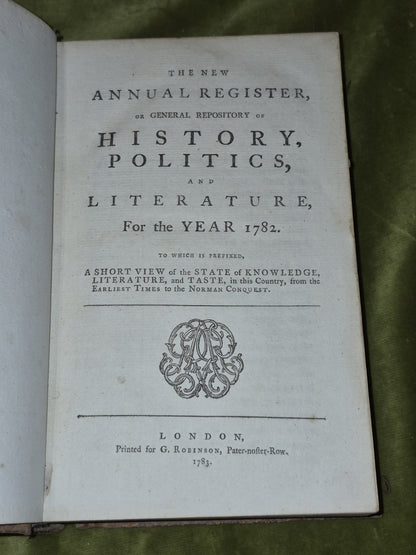 New Annual Register or General Repository of History Politics Literature 17835
