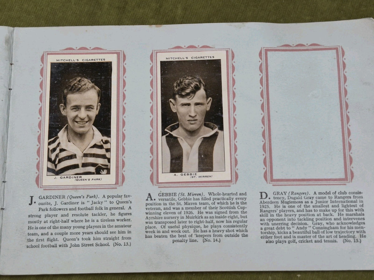 Scottish Footballers Mitchell Cigarette 1934-5 Collectible Cards Album7