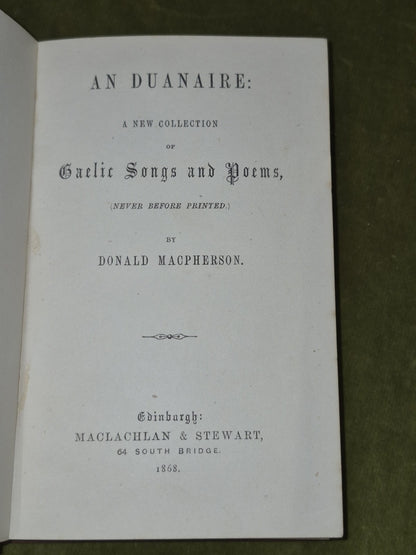 An Duanaire Donald Macpherson 1868 First Ed. Gaelic Songs and Poems4