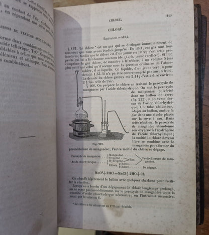 COURS ÉLÉMENTAIRE DE CHIMIE. 4 Volumes In 2 Bindings. M V Regnault 3rd Ed. 18517