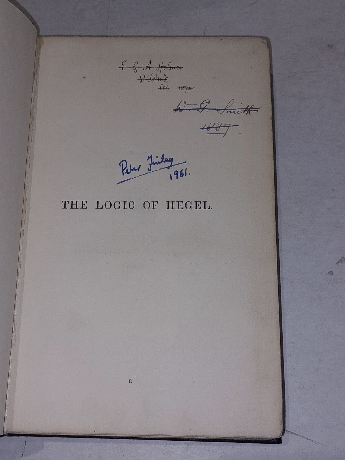 Logic Of Hegel With Prolegomena By William Wallace (1874) 1st Ed Hb Bokk2
