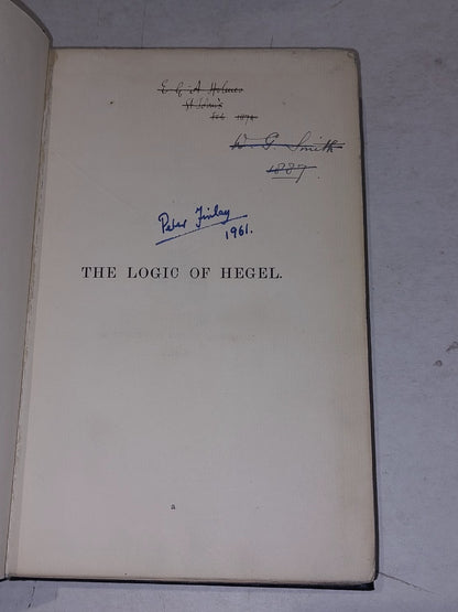 Logic Of Hegel With Prolegomena By William Wallace (1874) 1st Ed Hb Bokk2