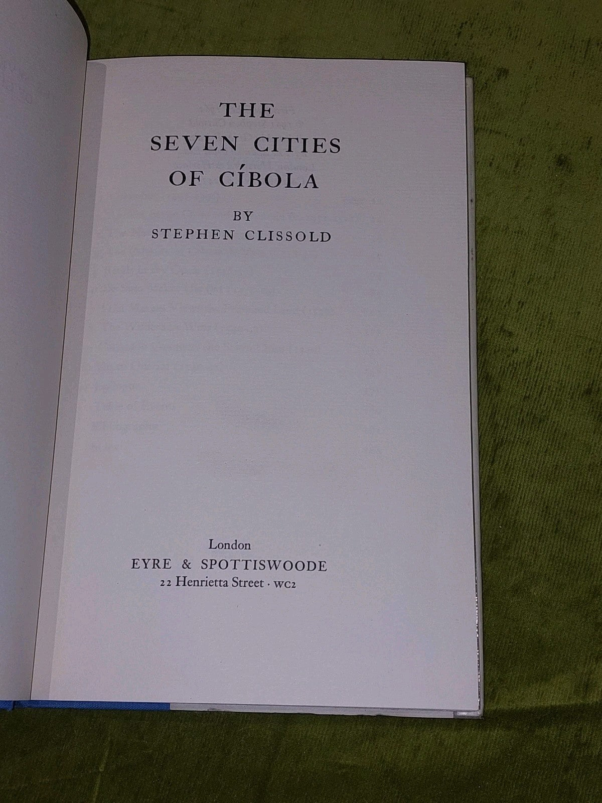 The Seven Cities of Cíbola By Clissold Stephen (1961) 1st Hb With DJ5