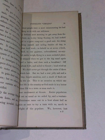 A Cruise on Friesland "Broads" By Hon. Reginald Brougham (1891) 1st Ed Hb Book4
