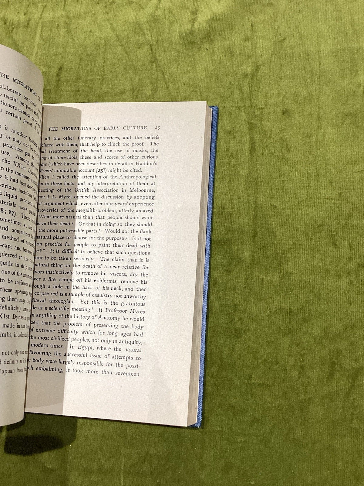 The Migrations Of Early Culture by Elliot Smith [Manchester Uni Press] 1929 hb3