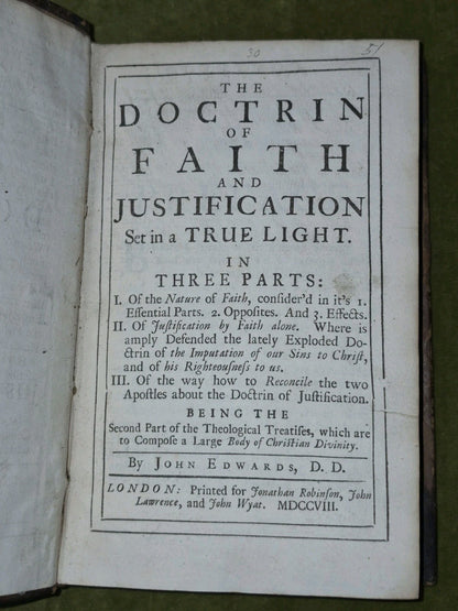 The Doctrin of Faith and Justification John Edwards 1708 First Edition 3